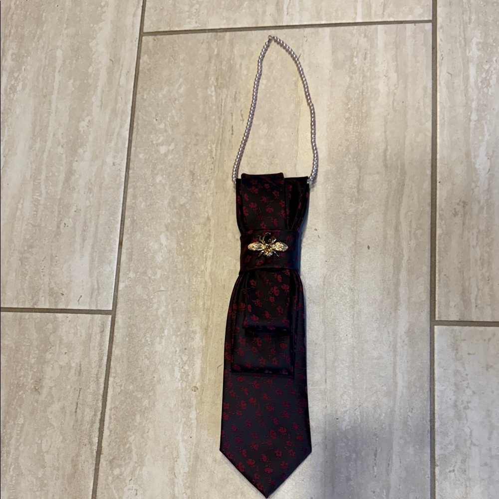 Elegant Burgundy and Red Women's Tie